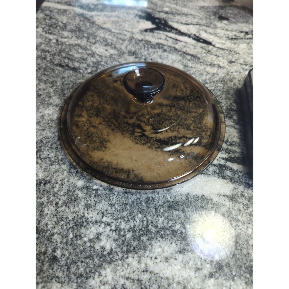 Pyrex Visions V-2.5-C Replacement Lid Only Glass Brown 8-3/8"
